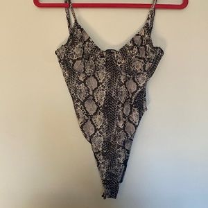 Sheer snake print bodysuit